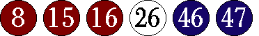[08 15 16 26 46 47]